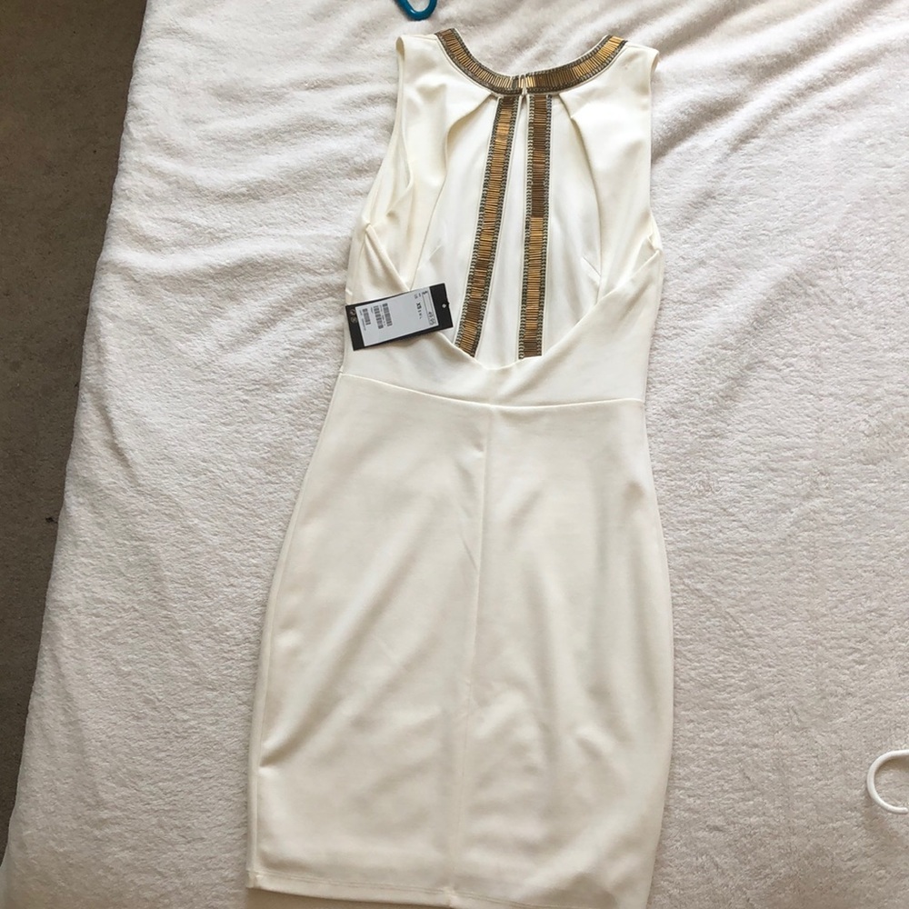 Cream backless dress